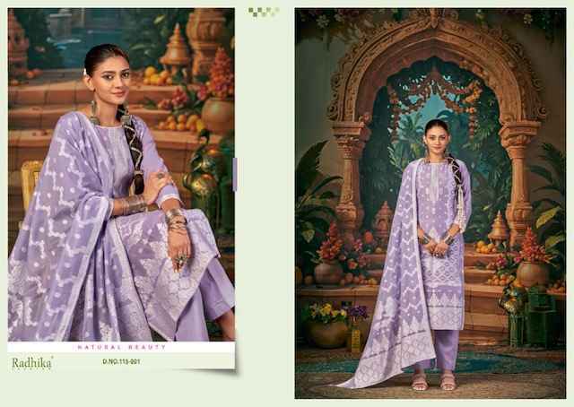 Radhika Fashion Azara Banarasi Adha Vol-7 Cotton Jacquard Dress Material (6 pcs Catalogue)