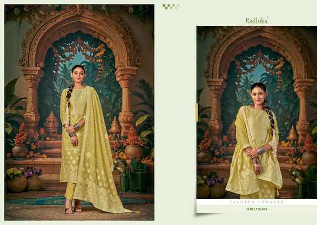 Radhika Fashion Azara Banarasi Adha Vol-7 Cotton Jacquard Dress Material (6 pcs Catalogue)