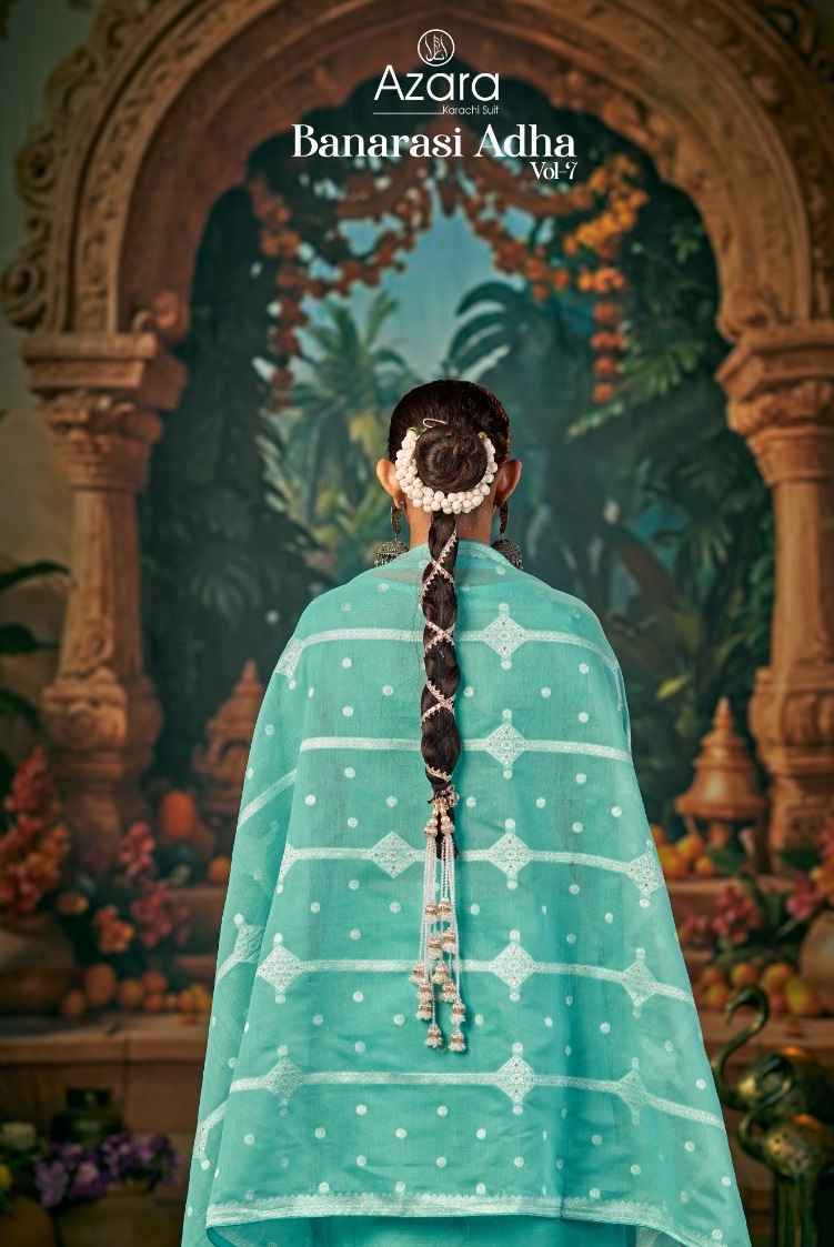 Radhika Fashion Azara Banarasi Adha Vol-7 Cotton Jacquard Dress Material (6 pcs Catalogue)