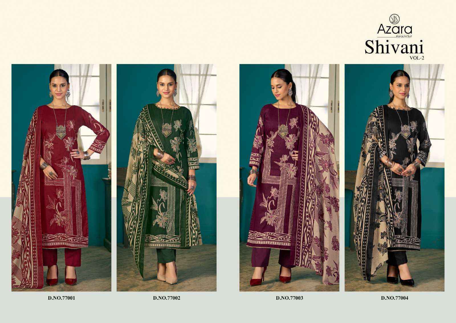 Radhika Fashion Azara Shivani Vol 2 Lawn Cotton Dress Material 4 pcs Catalogue