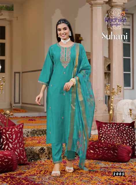Radhika Lifestyle Suhani Vol-2 Vertican Silk Readymade Suit (6 pcs Catalogue)