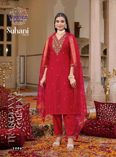 Radhika Lifestyle Suhani Vol-2 Vertican Silk Readymade Suit (6 pcs Catalogue)