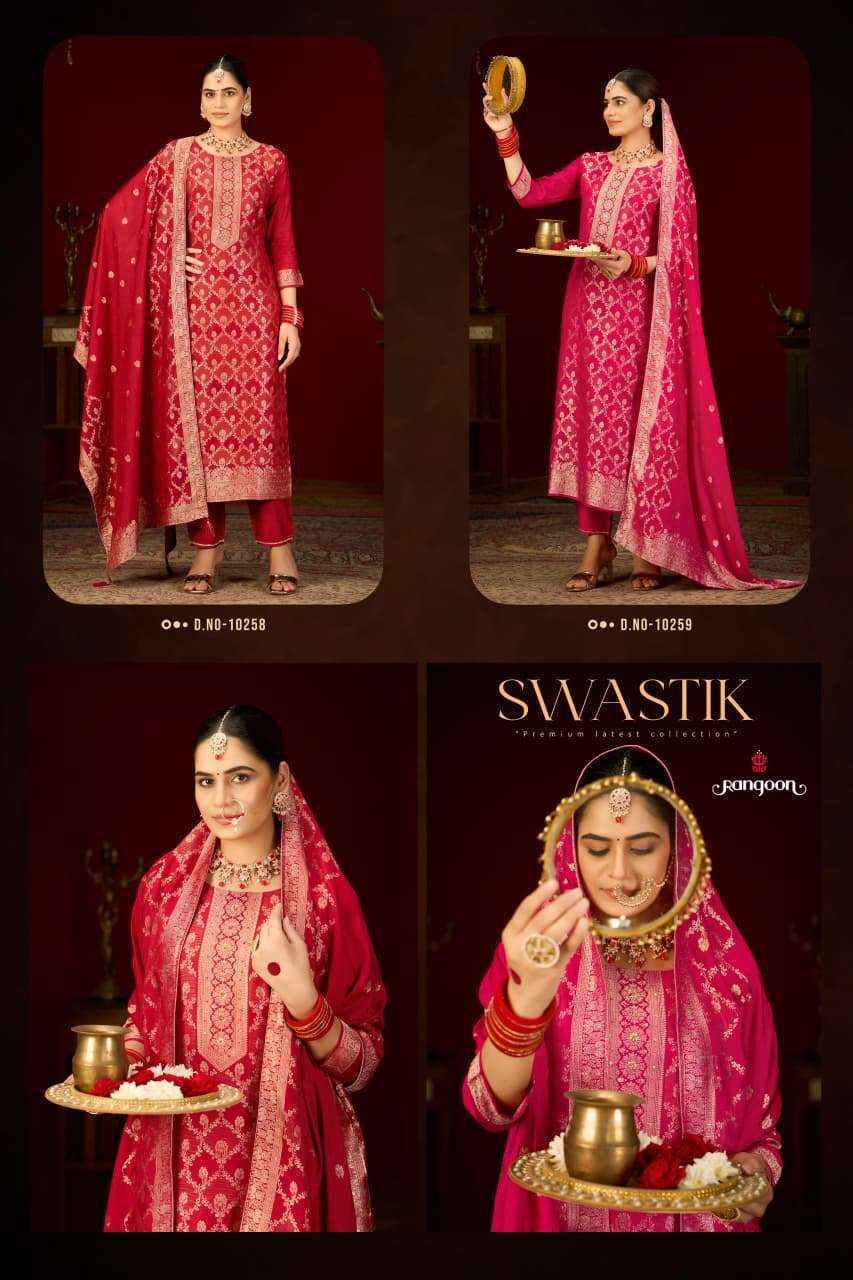 Rangoon Swastik Readymade Jacquard Dress (2 pcs Catalogue)