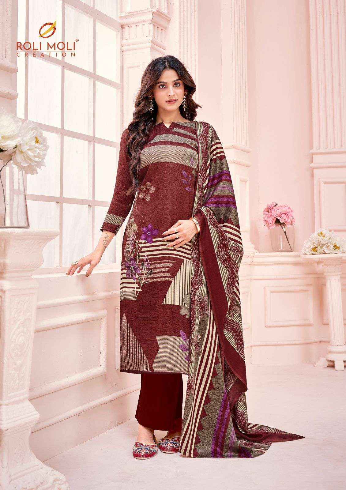 Roli Moli Tania Pashmina Dress Material (8 pcs Catalogue)