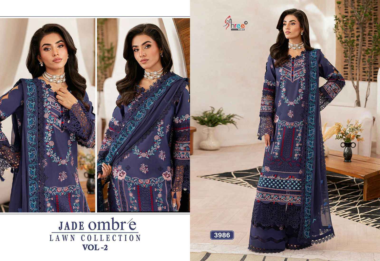 Shree Fabs Jade Ombre Lawn Collection Vol-2 Cotton Dress Material