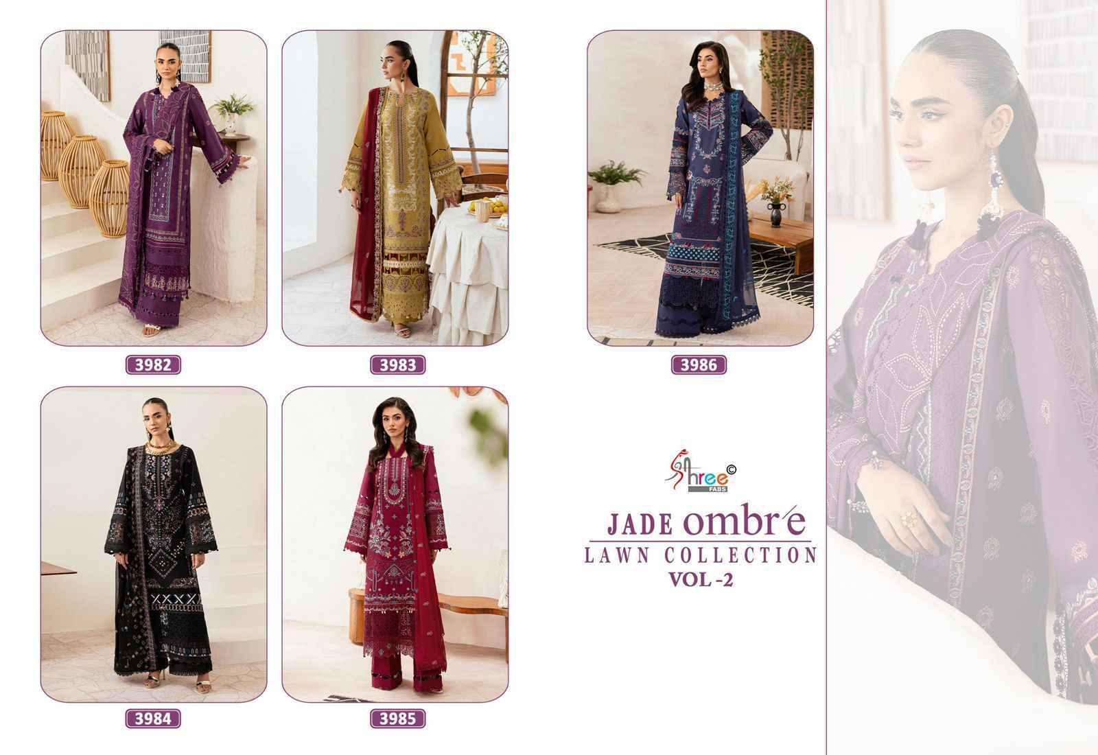 Shree Fabs Jade Ombre Lawn Collection Vol-2 Cotton Dress Material
