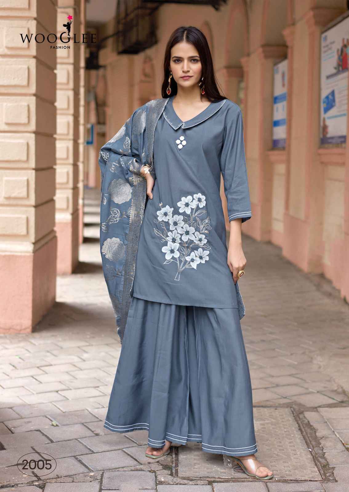 Wooglee Musafir Russian Silk Readymade Suit (5 pcs Catalogue)