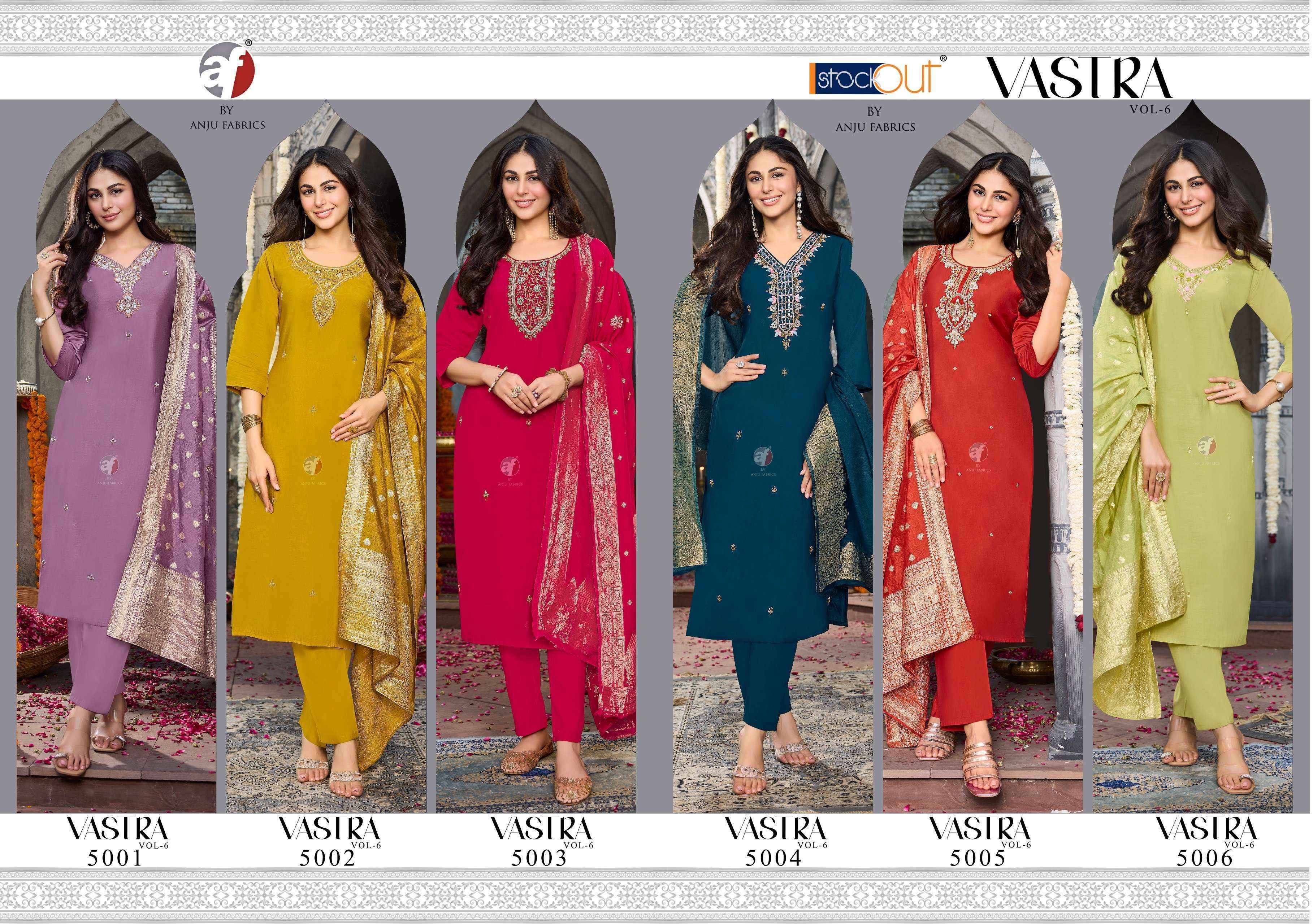 Anju Fabrics Vastra Vol-6 Readymade Modal Silk Dress (6 pcs Catalogue)