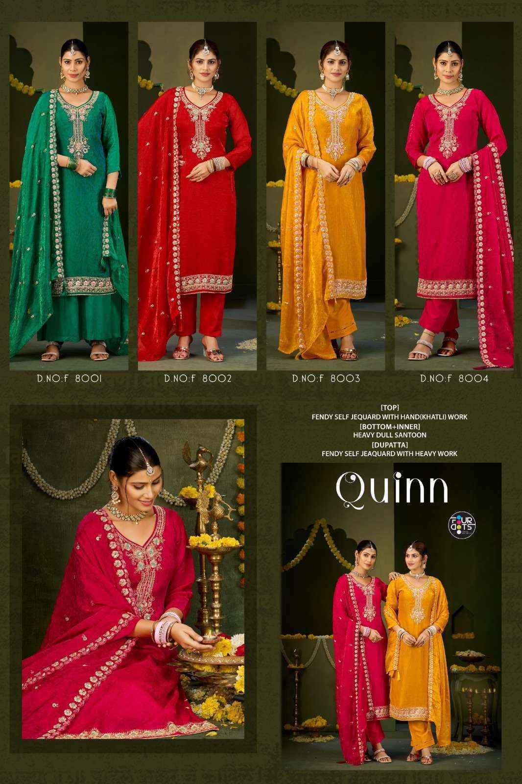 Fourdots Quinn Jacquard Dress Material (4 pcs Catalogue)