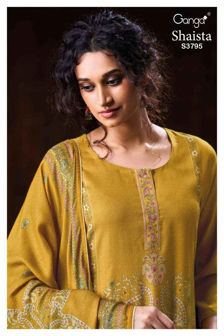 Ganga Shaista-3795 Pashmina Dress Material (3 pcs Catalogue)
