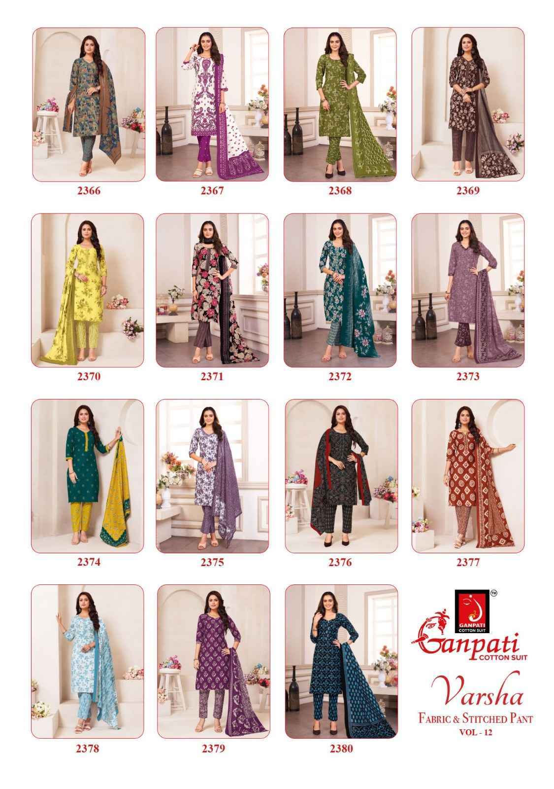 Ganpati Varsha Vol-12 Readymade Cotton Dress (15 pcs Catalogue)