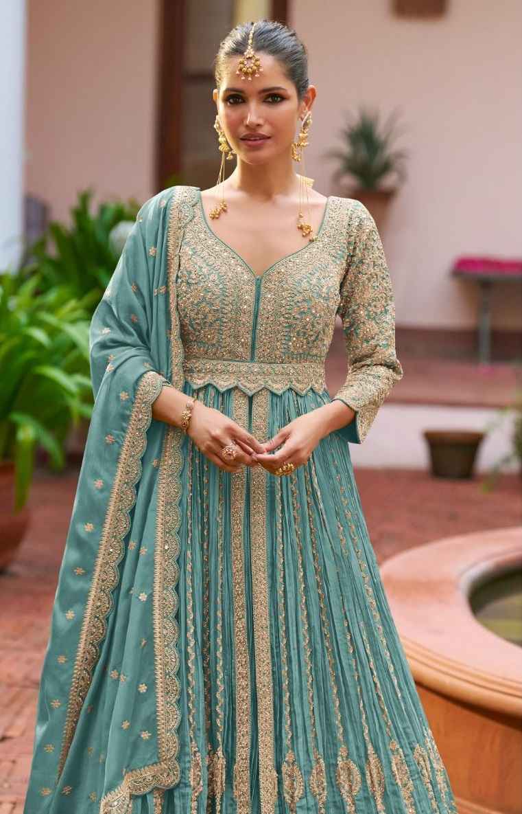 Gulkayra Designer Meenat Readymade Chinon Dress (3 Pc Catalouge)