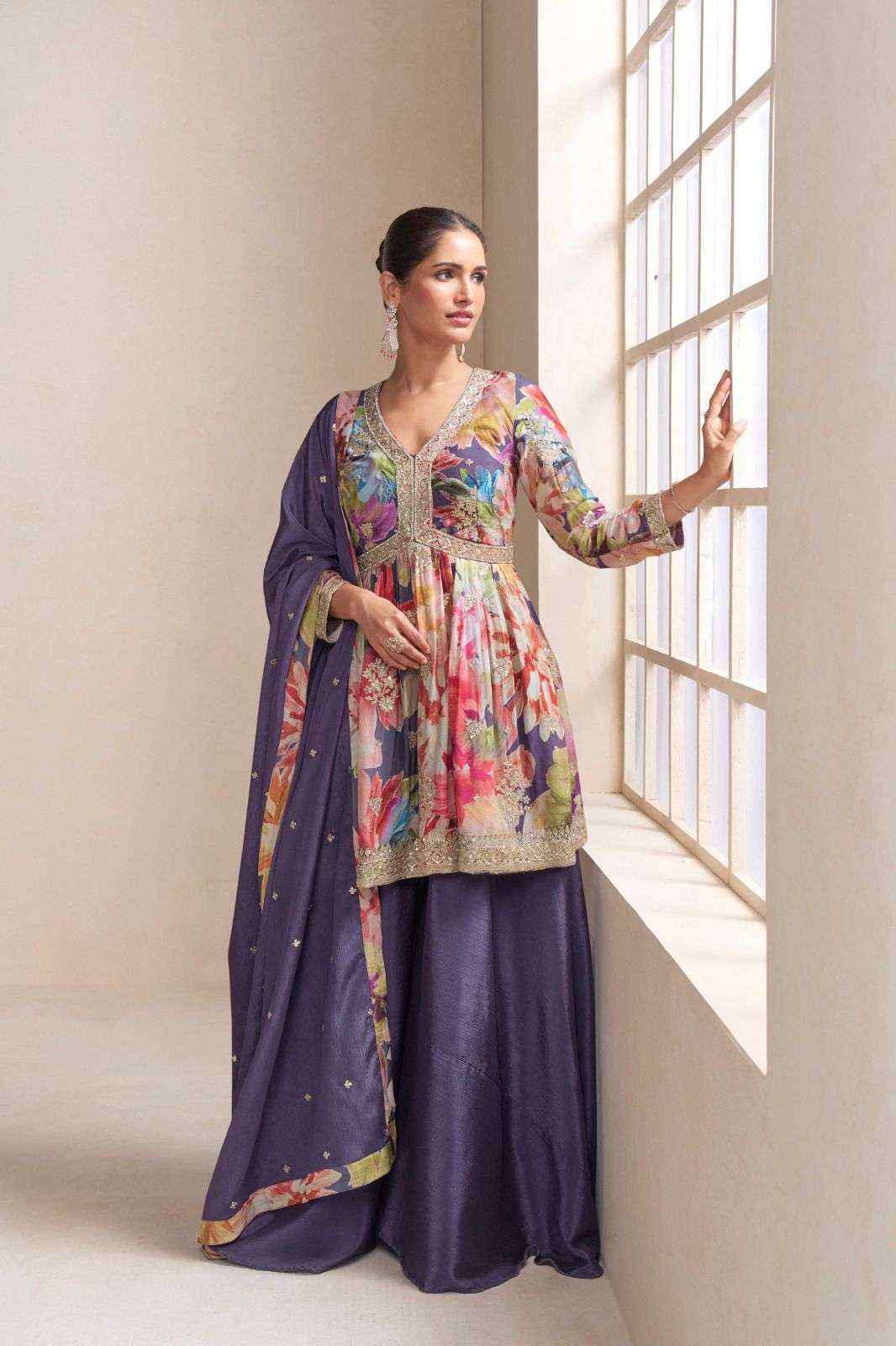 Gulkayra Designer Raaga Readymade Chinon Dress (3 Pc Catalouge)