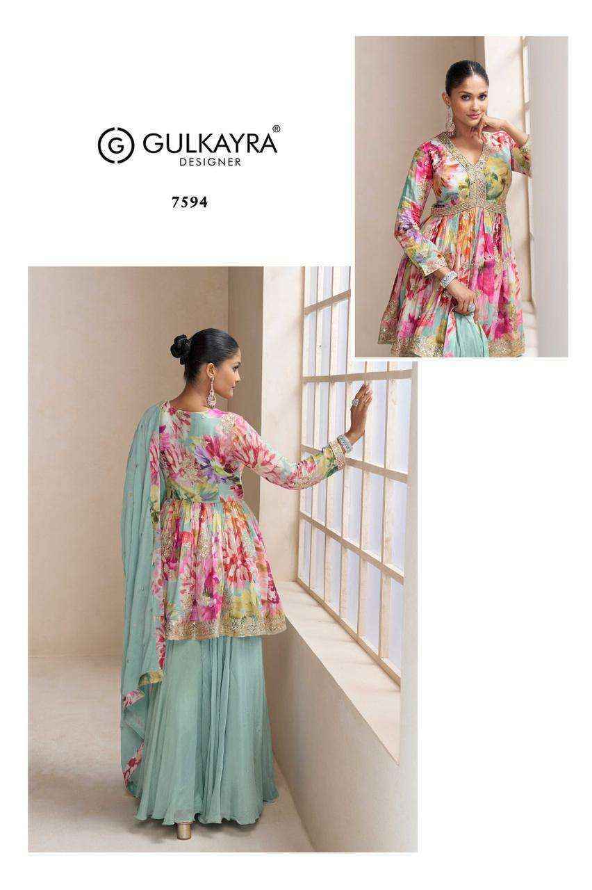 Gulkayra Designer Raaga Readymade Chinon Dress (3 Pc Catalouge)