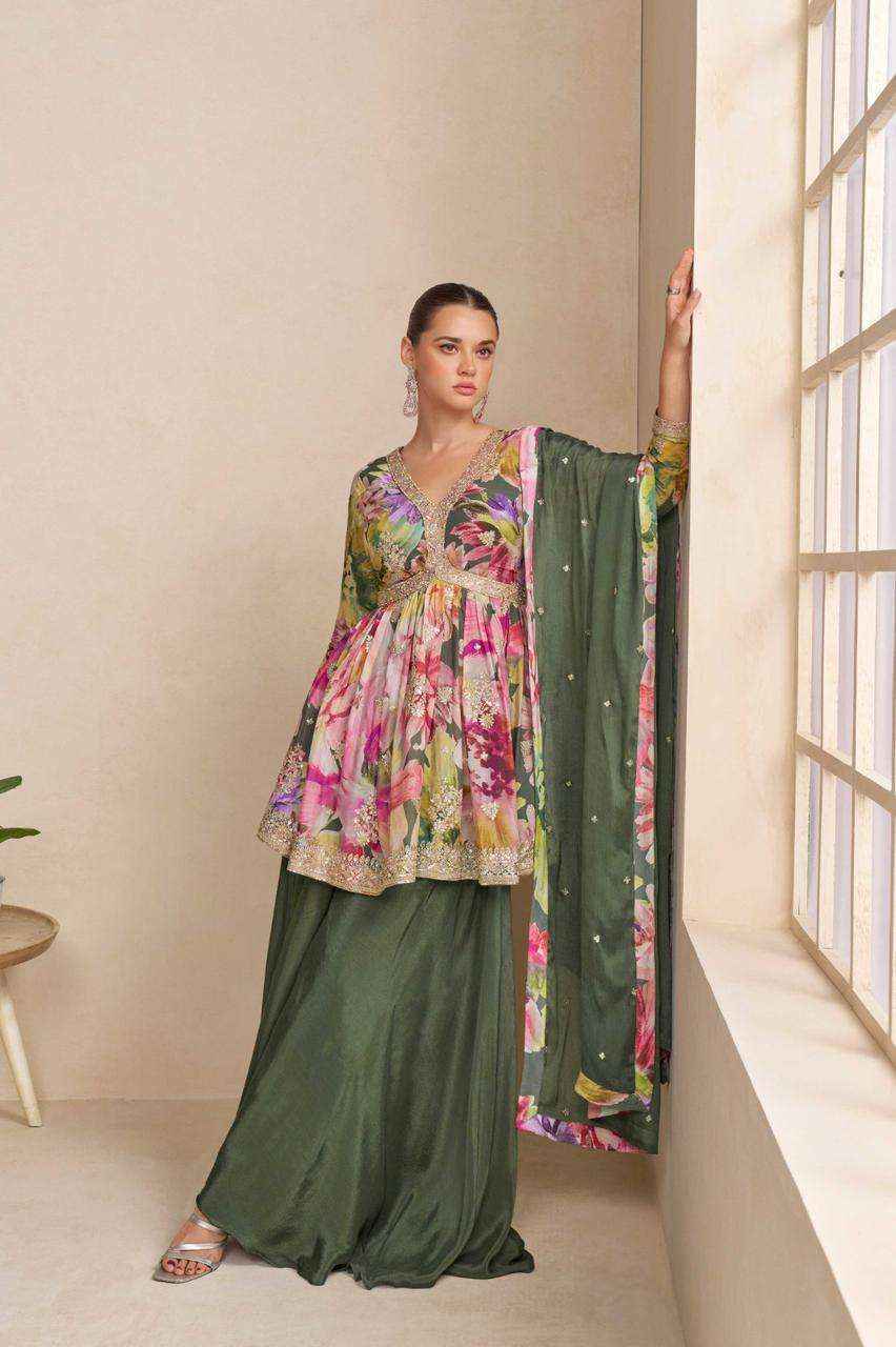 Gulkayra Designer Raaga Readymade Chinon Dress (3 Pc Catalouge)