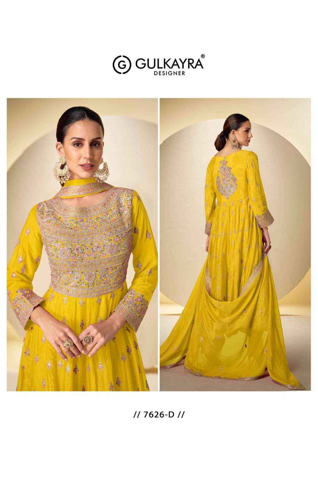 Gulkayra Designer Rasbari Readymade Chinon Dress (3 Pc Catalouge)