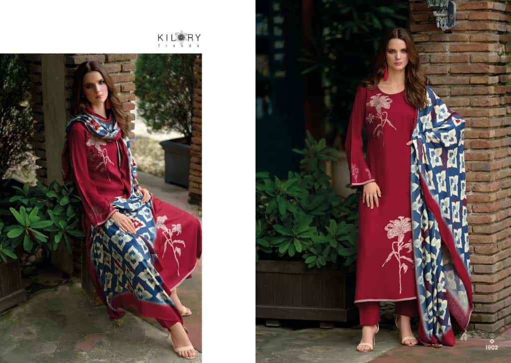 Kilory Trendz Gulzar Viscose Pashmina Dress Material (4 pcs Catalogue)
