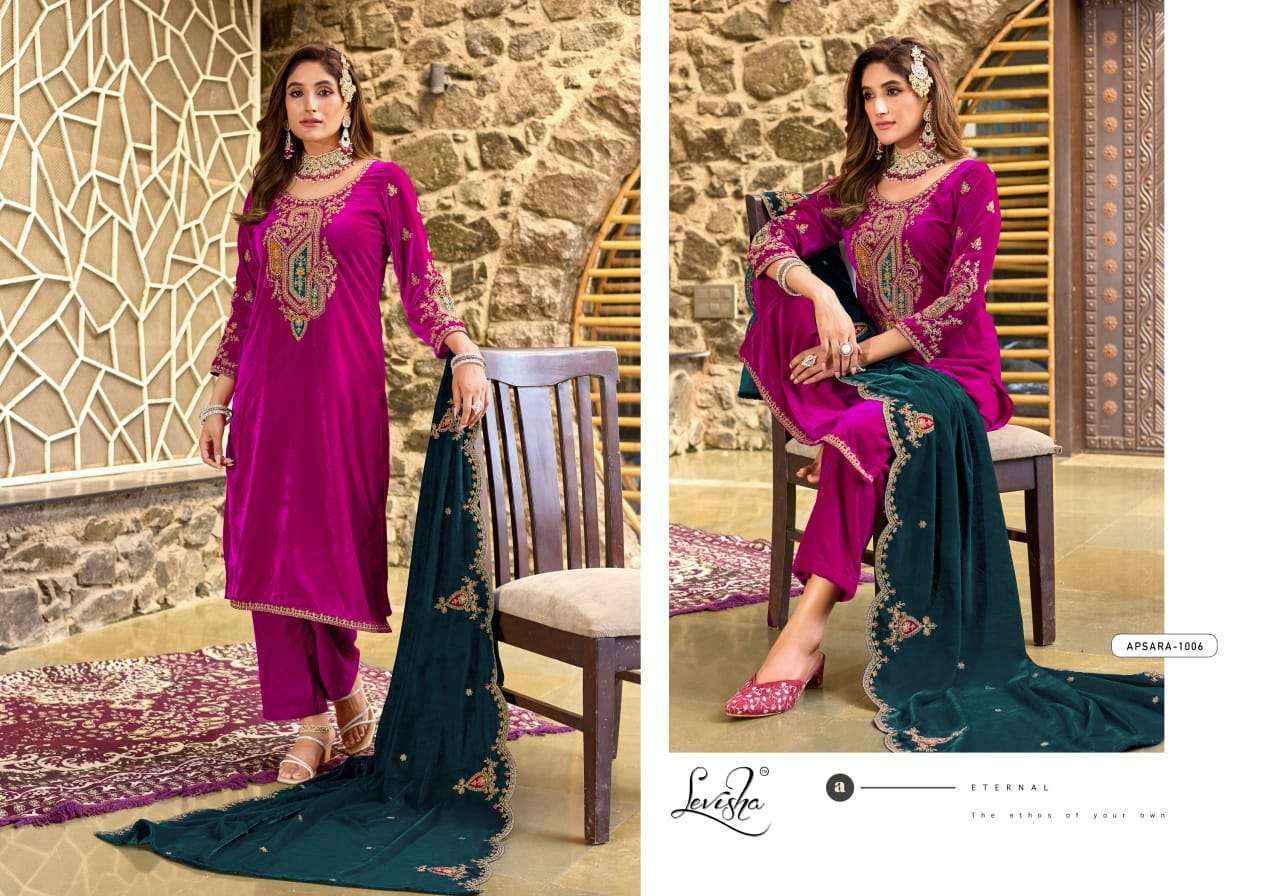 Levisha Apsara Velvet Dress Material (6 pcs Catalogue)