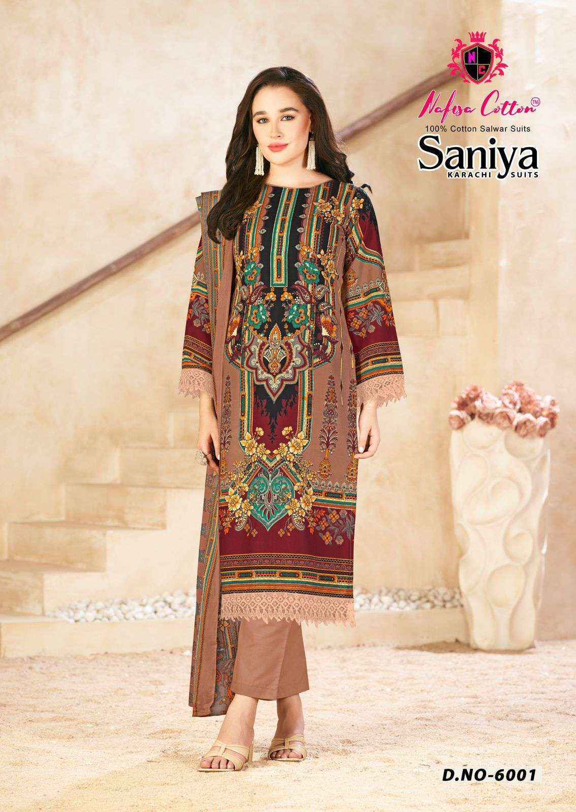 Nafisa Cotton Saniya Karachi Suits Vol-6 Cotton Dress Material (6 pcs Catalogue)