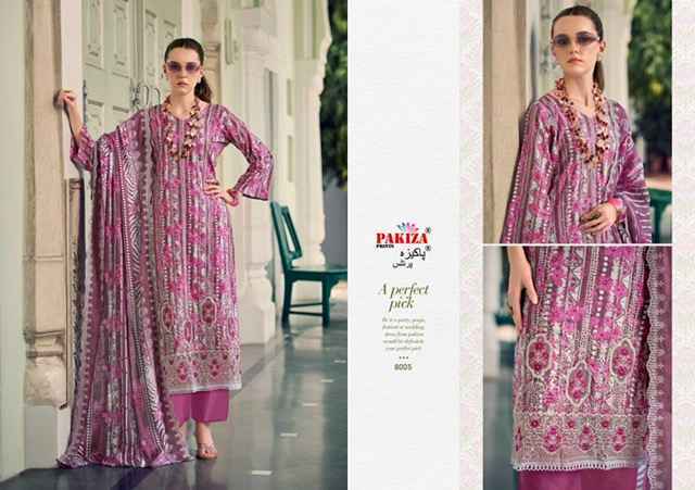 Pakiza Prints Humnawa Vol-8 Lawn Cotton Dress Material (10 pcs Catalogue)
