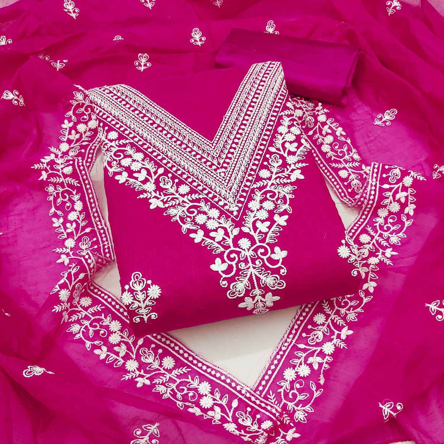 RN 113 Non Catalogue Chanderi Dress Material (5 pcs Catalogue)