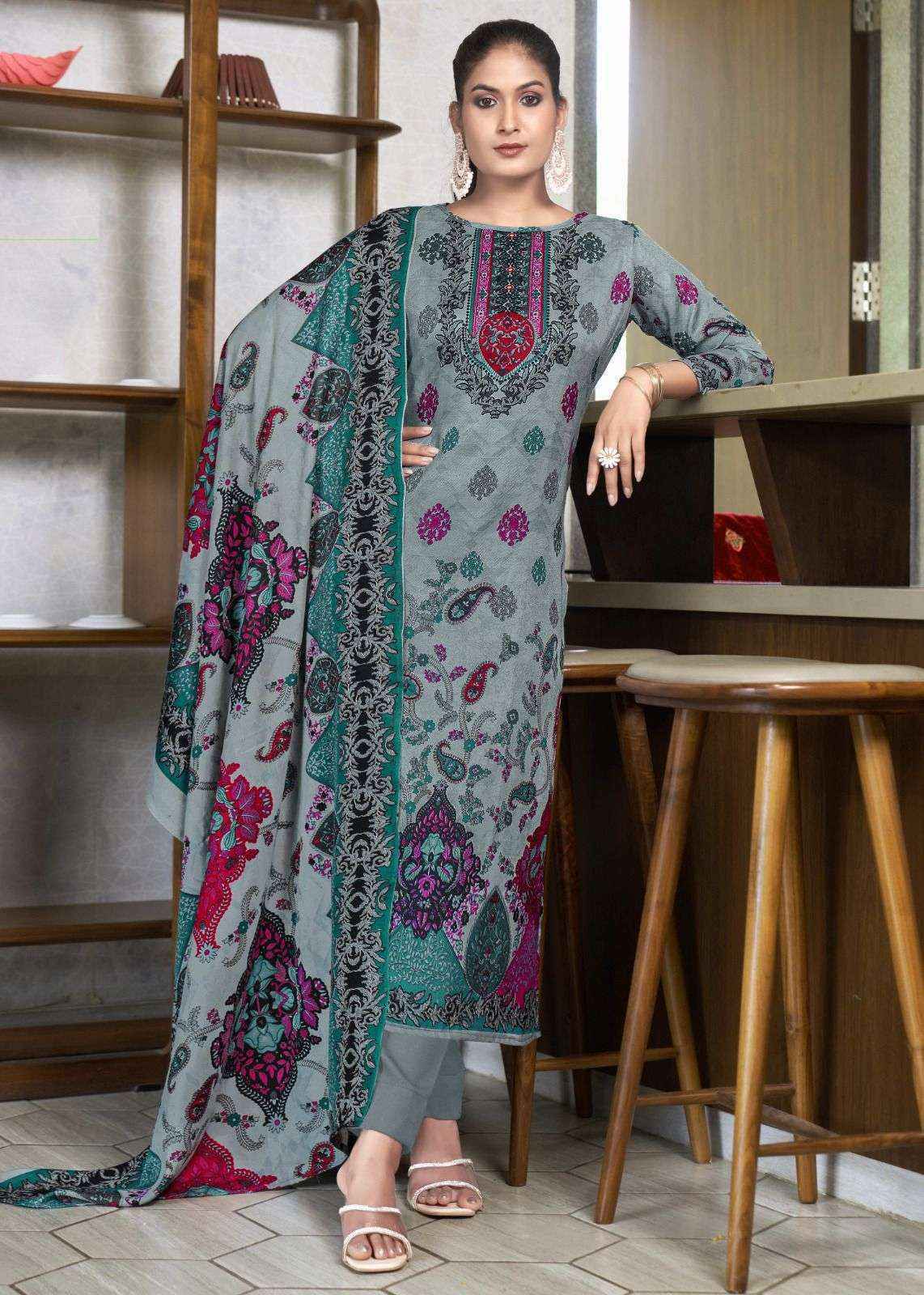 Roli Moli Kalakari Pashmina Dress Material (8 pcs Catalogue)