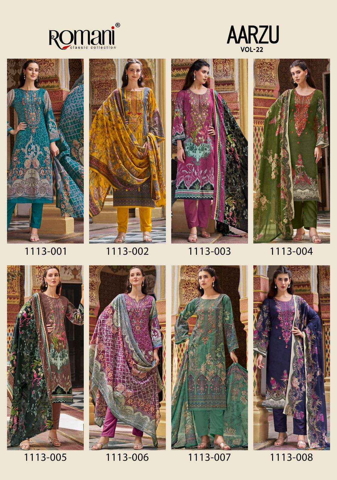 Romani Aarzu Vol-22 Cotton Dress Material (8 pcs Catalogue)