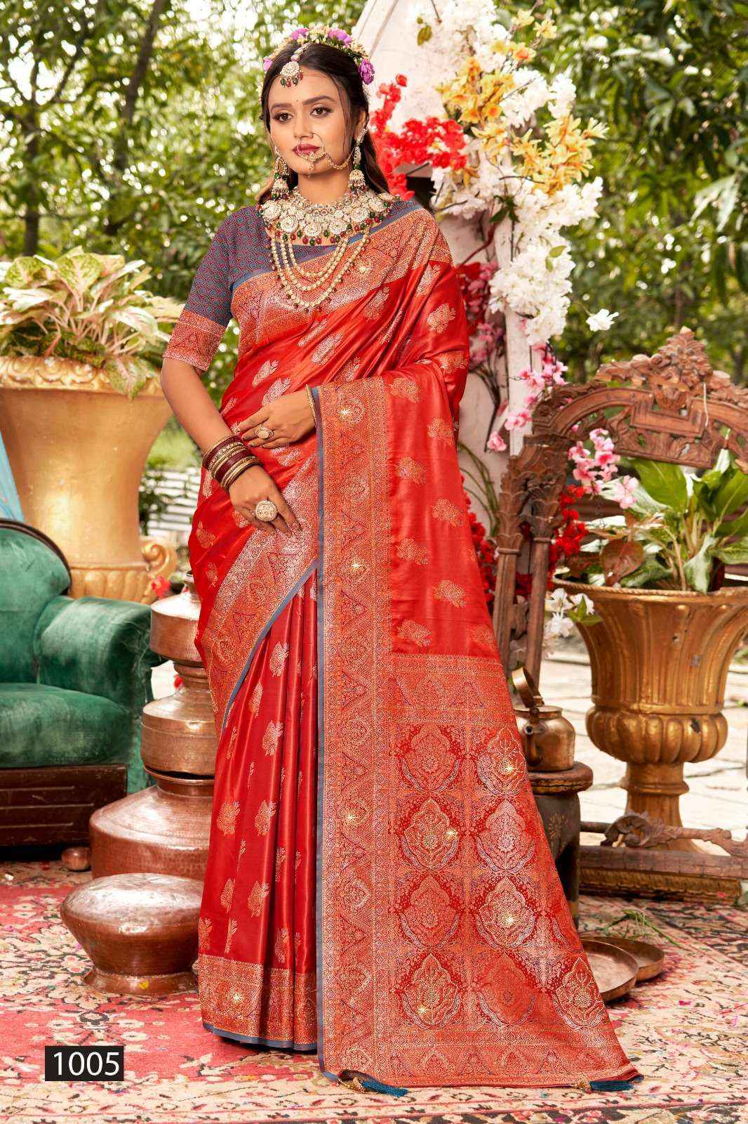 Saroj Bridal Look Satin Saroski Vol-2 Satin Silk Saree (5 pcs Catalogue)