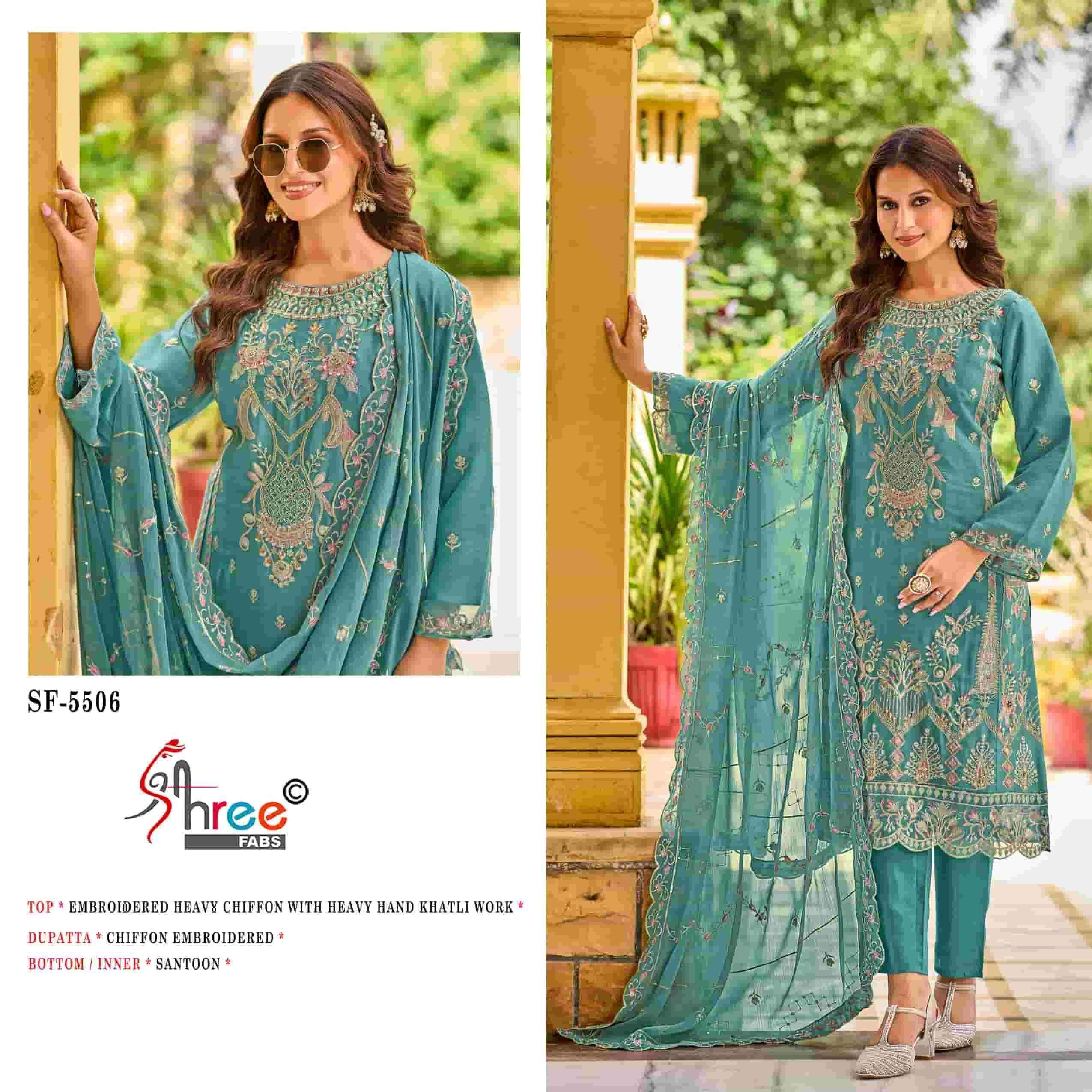 Shree Fabs Sf-5506 Chiffon Dress Material (4 pcs Catalogue)