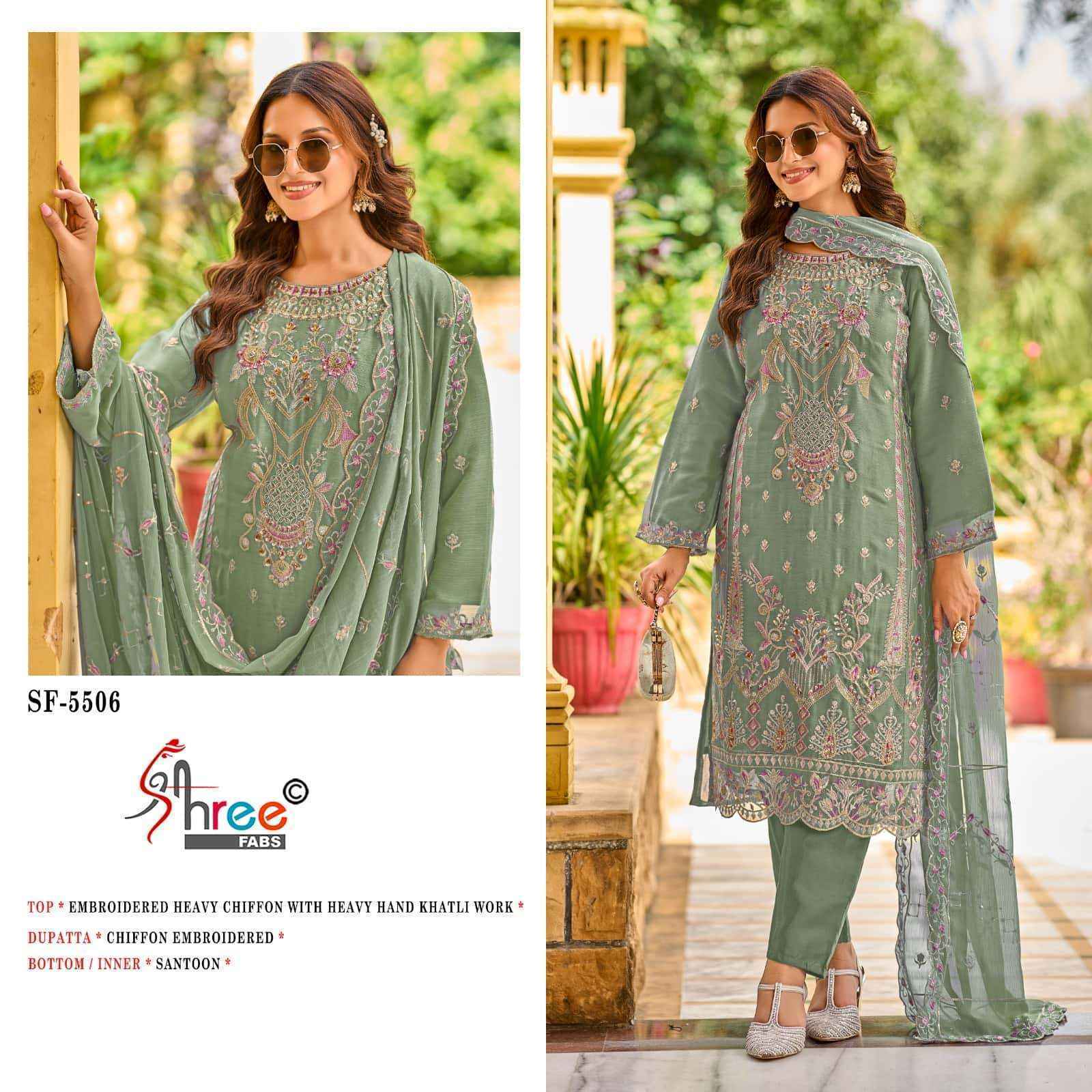 Shree Fabs Sf-5506 Chiffon Dress Material (4 pcs Catalogue)