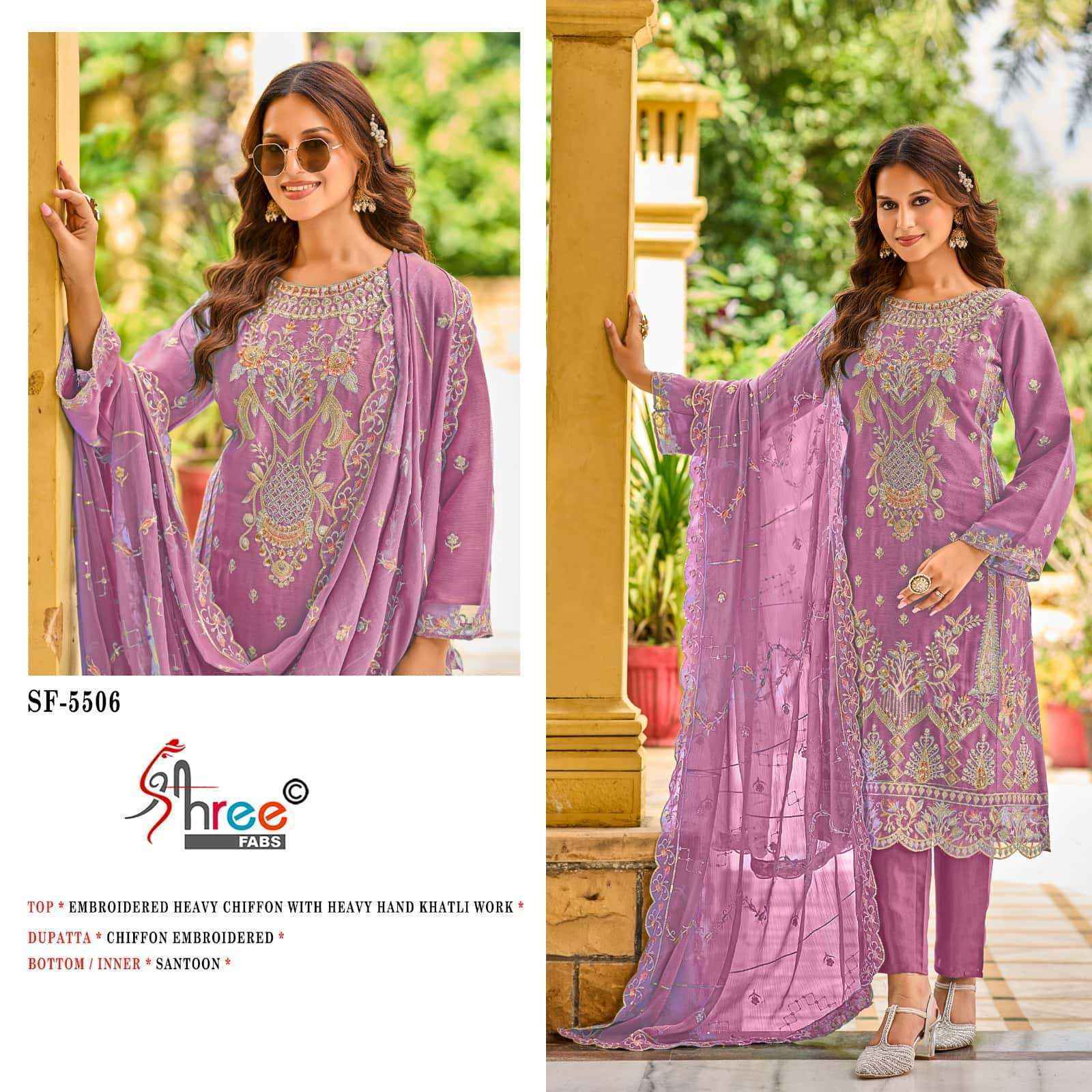 Shree Fabs Sf-5506 Chiffon Dress Material (4 pcs Catalogue)