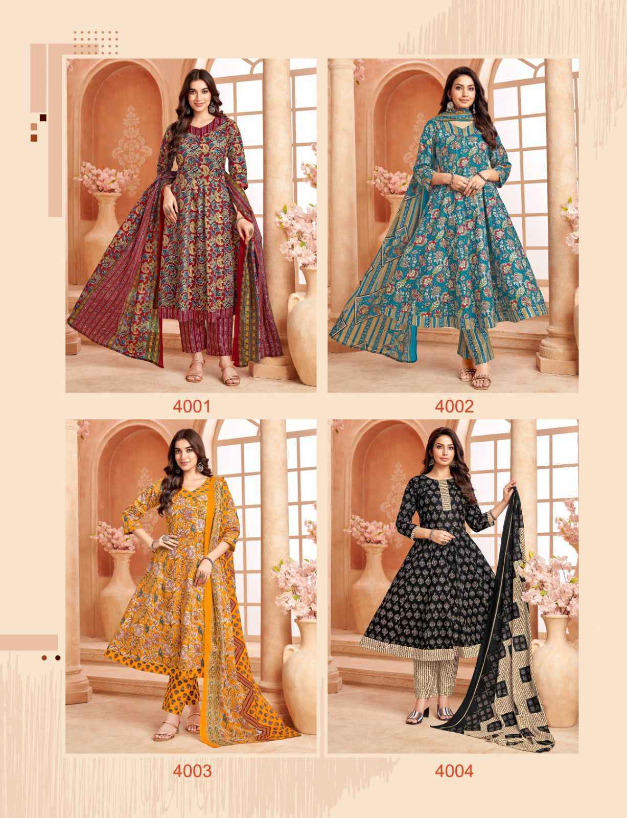 Balaji Anarkali Vol-4 Cotton Readymade Suit (8 pcs Catalogue)