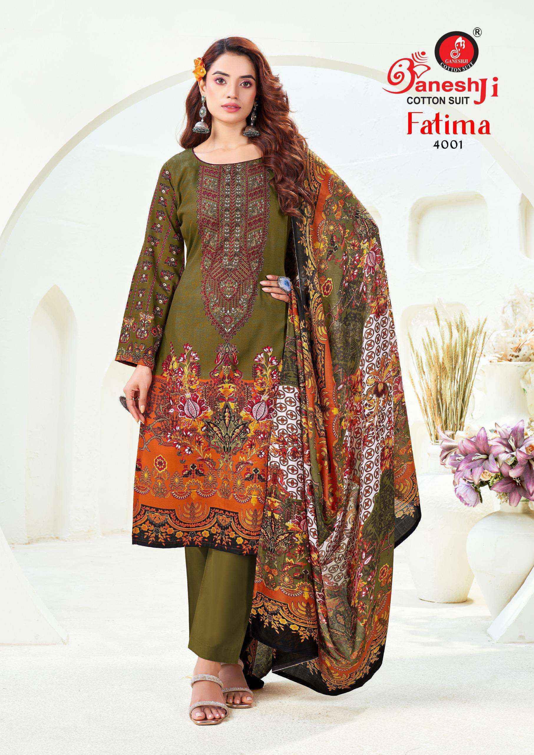 Ganesh Ji Fatima Vol-4 Cotton Dress Material (8 pcs Catalogue)