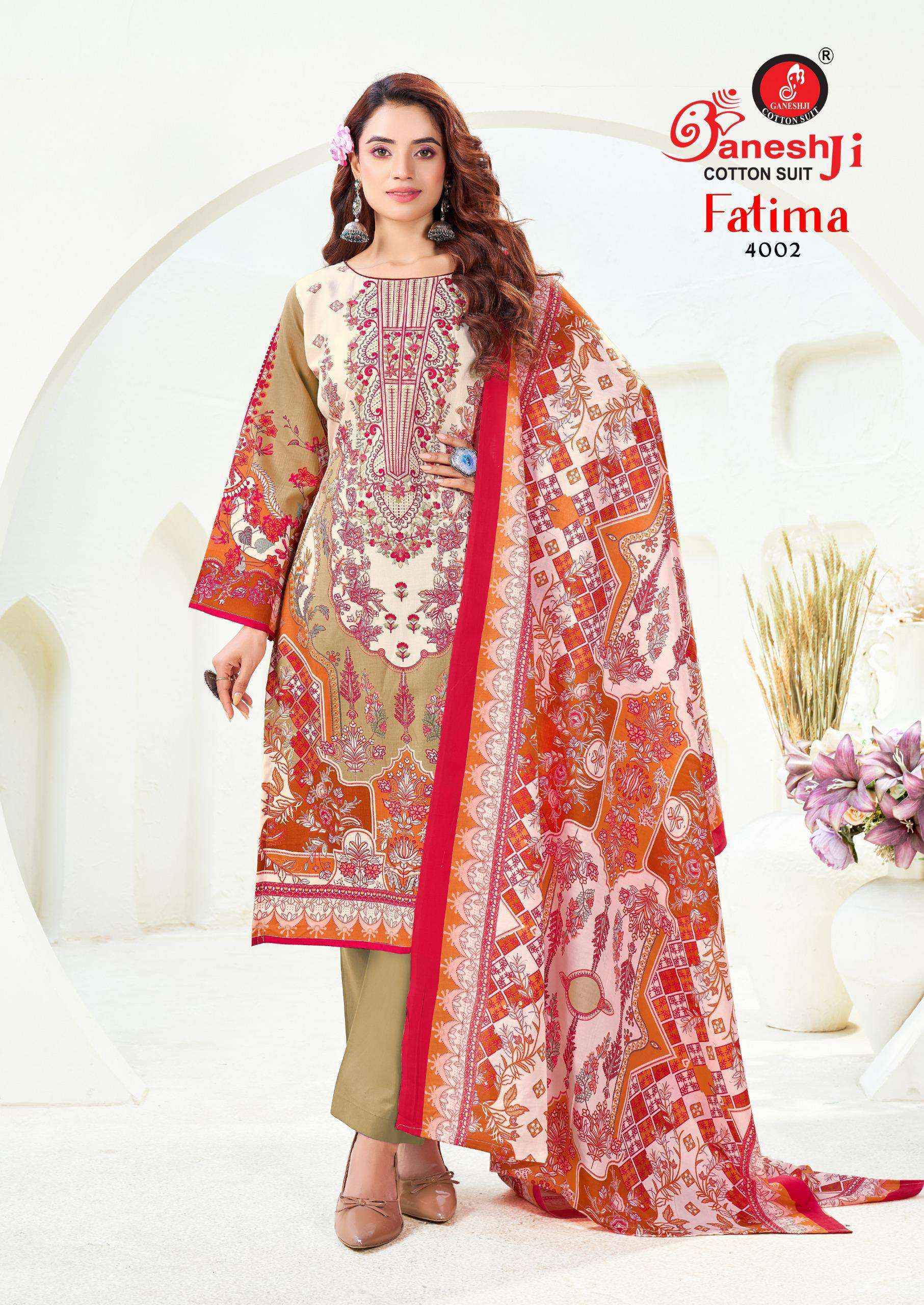 Ganesh Ji Fatima Vol-4 Cotton Dress Material (8 pcs Catalogue)