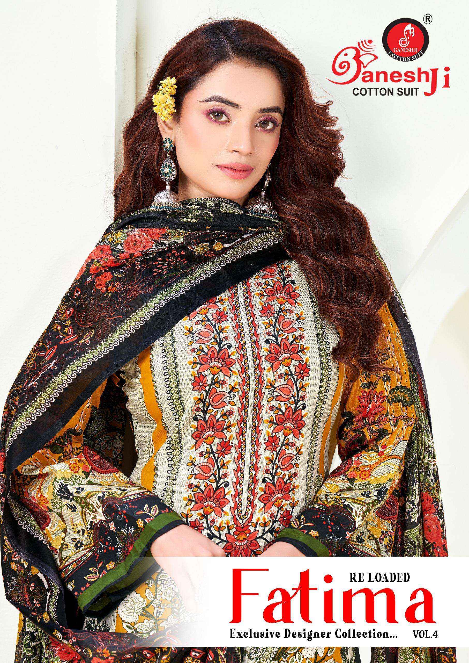 Ganesh Ji Fatima Vol-4 Cotton Dress Material (8 pcs Catalogue)