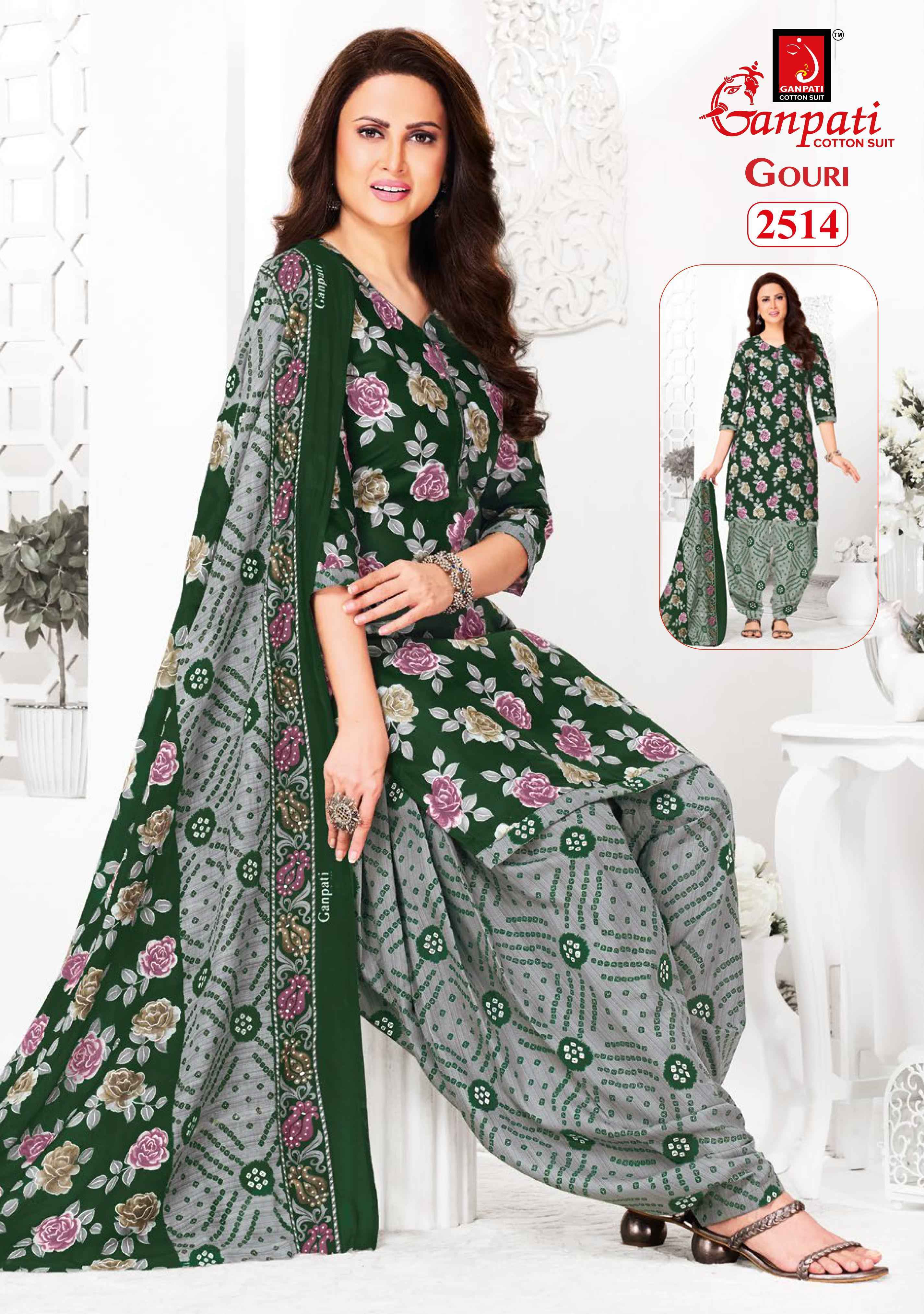 Ganpati Gouri Vol-11 Heavy Cotton Dress Material (15 pcs Catalogue)