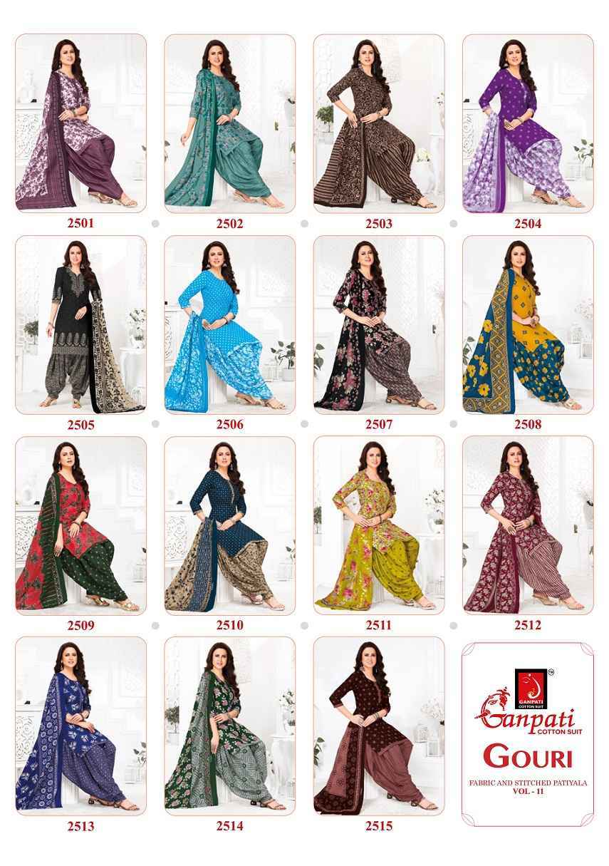 Ganpati Gouri Vol-11 Heavy Cotton Dress Material (15 pcs Catalogue)