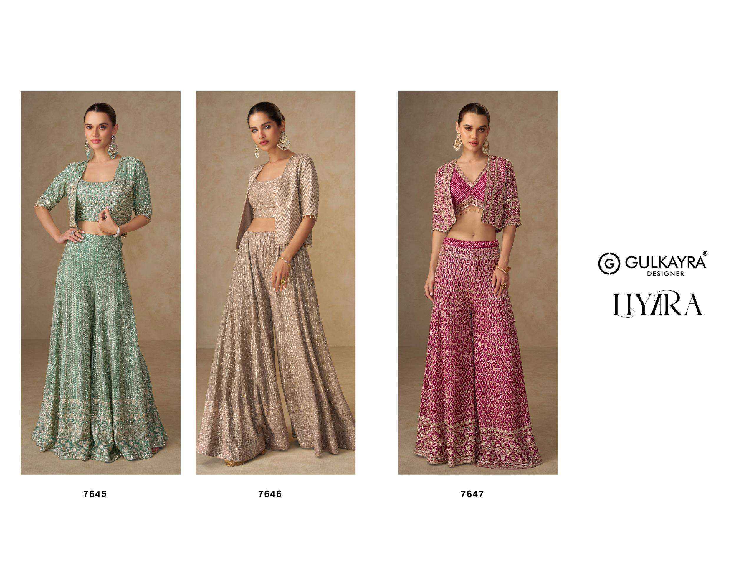 Gulkayra Designer Liyara Readymade Georgette Dress (3 Pcs Catalouge)