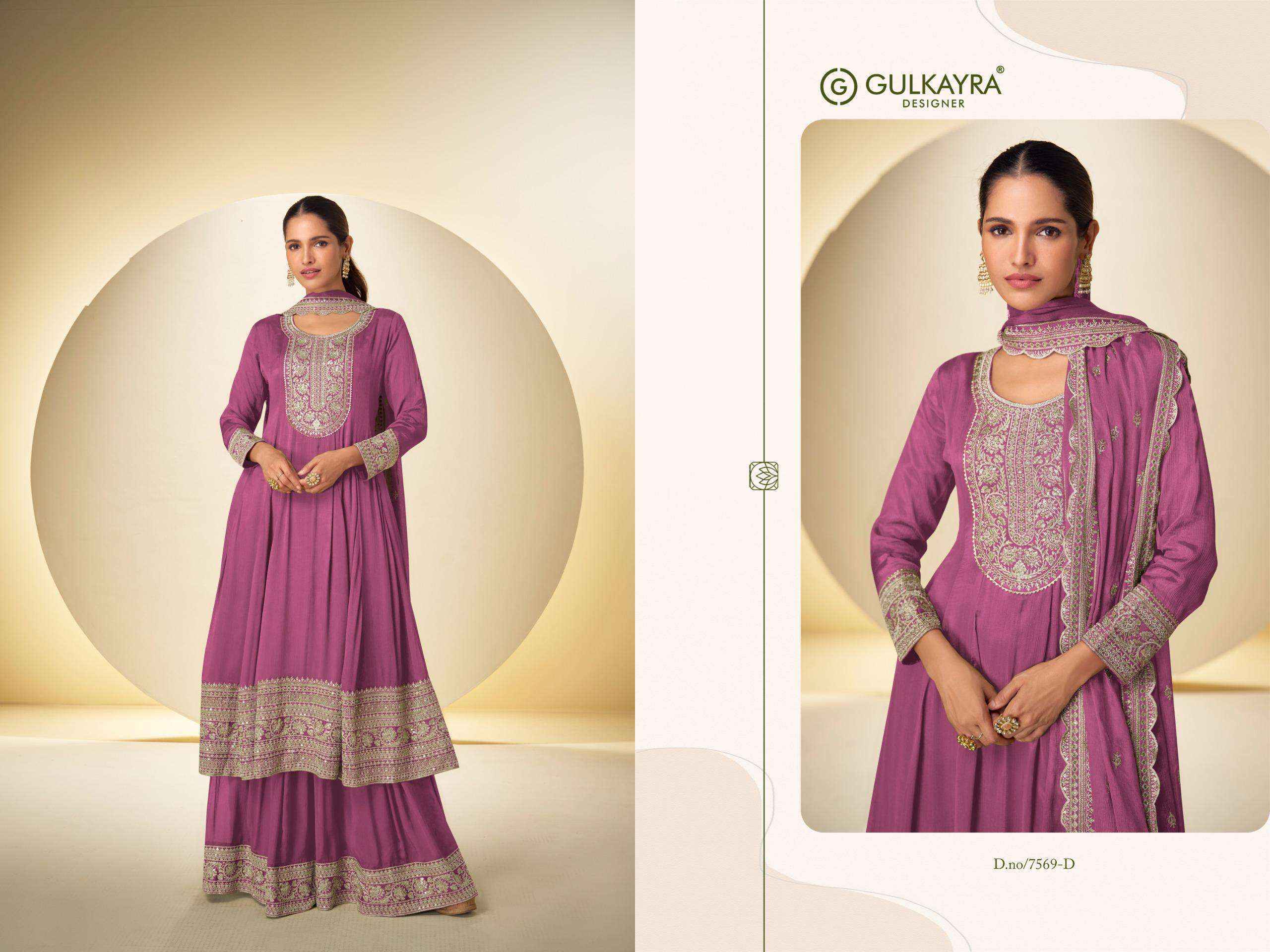 Gulkayra Designer Nargis Readymade Chinon Dress (4 Pc Catalouge)