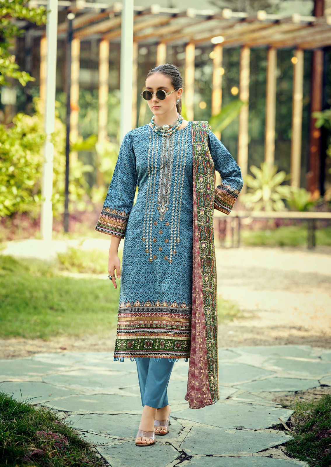 Ishaal Embroidered Vol 17 Lawn Cotton Dress Material 10 pcs Catalogue