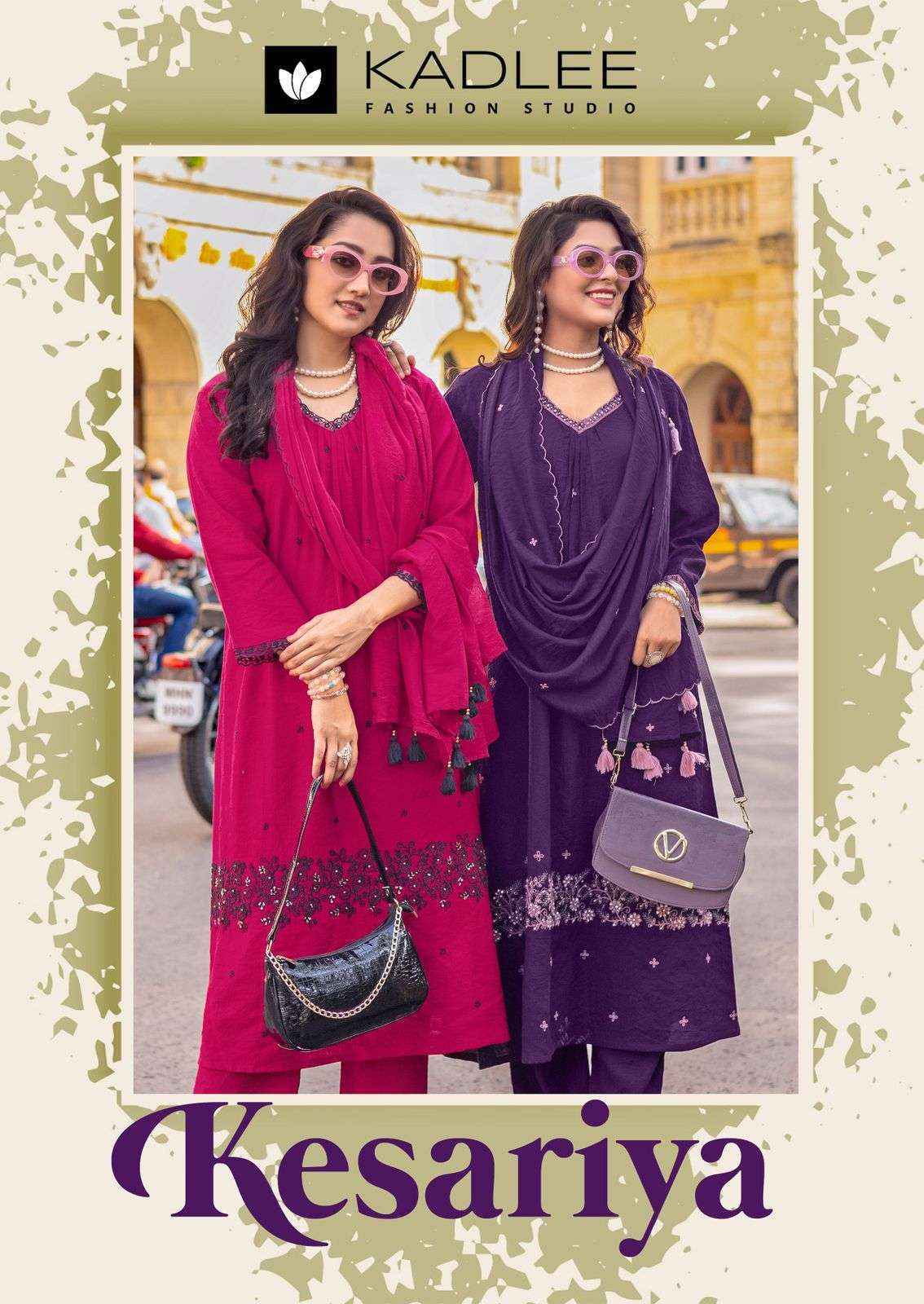 Kadlee Kesariya Viscose Readymade Suit (4 pcs Catalogue)