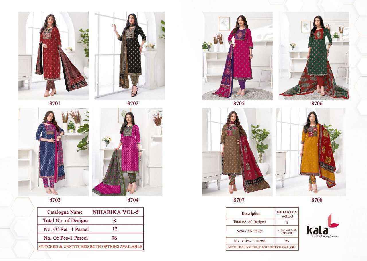 Kala Niharika Vol-5 Readymade Cotton Dress (8 pcs Catalogue)
