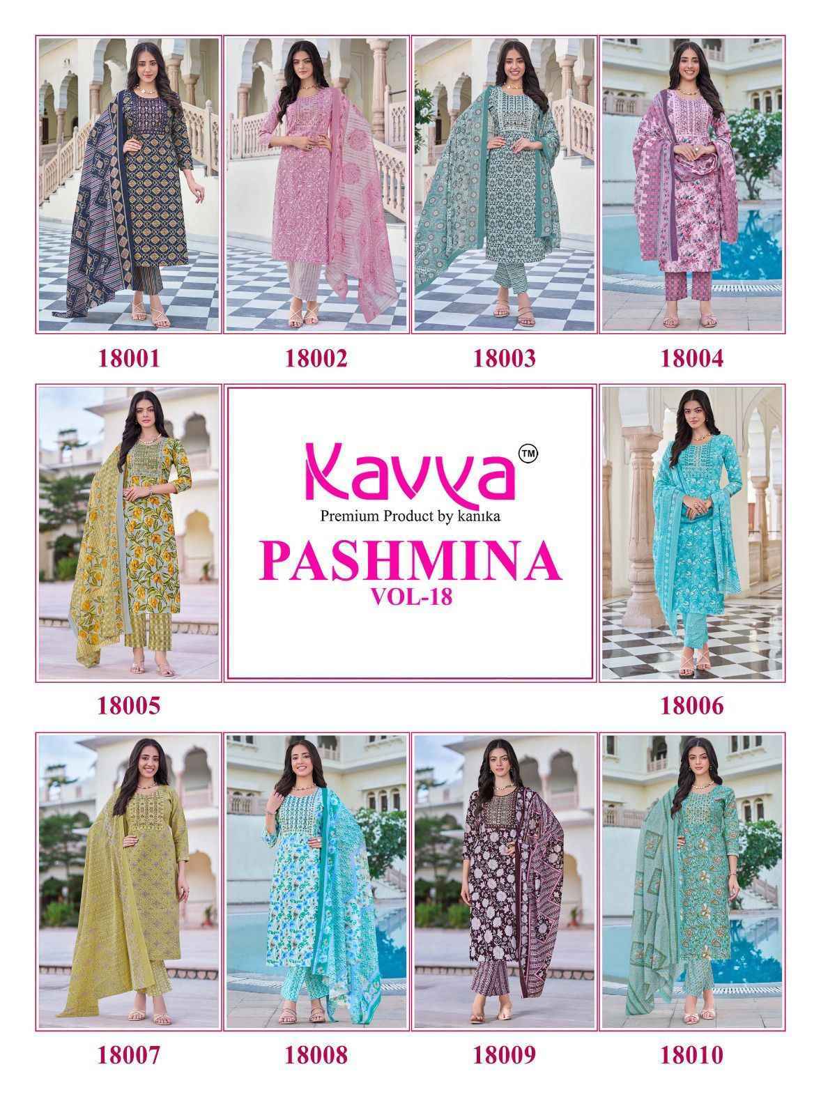 Kavya Pashmina Vol-18 Cotton Readymade Suit (10 pcs Catalogue)
