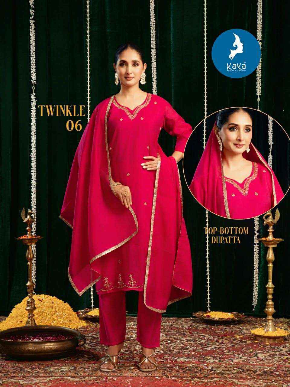 Kaya Twinkle Chanderi Readymade Suit (6 pcs Catalogue)