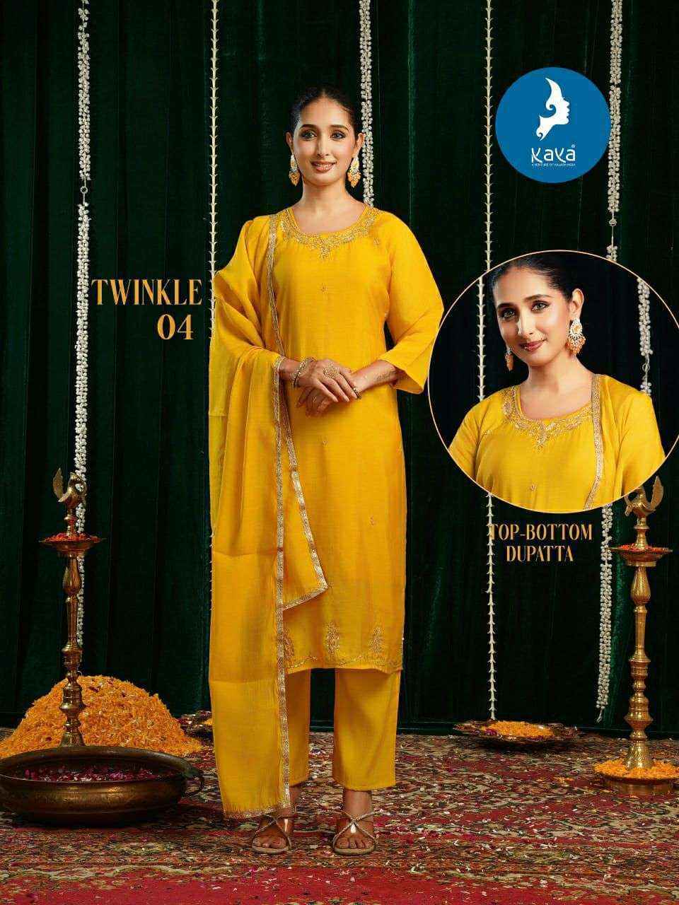 Kaya Twinkle Chanderi Readymade Suit (6 pcs Catalogue)