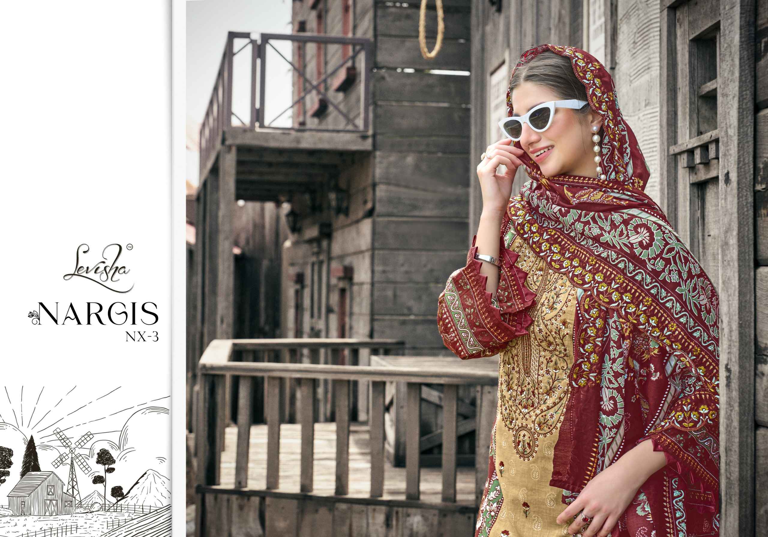 Levisha Nargis Nx Vol-3 Lawn Cotton Dress Material (6 pcs Catalogue)