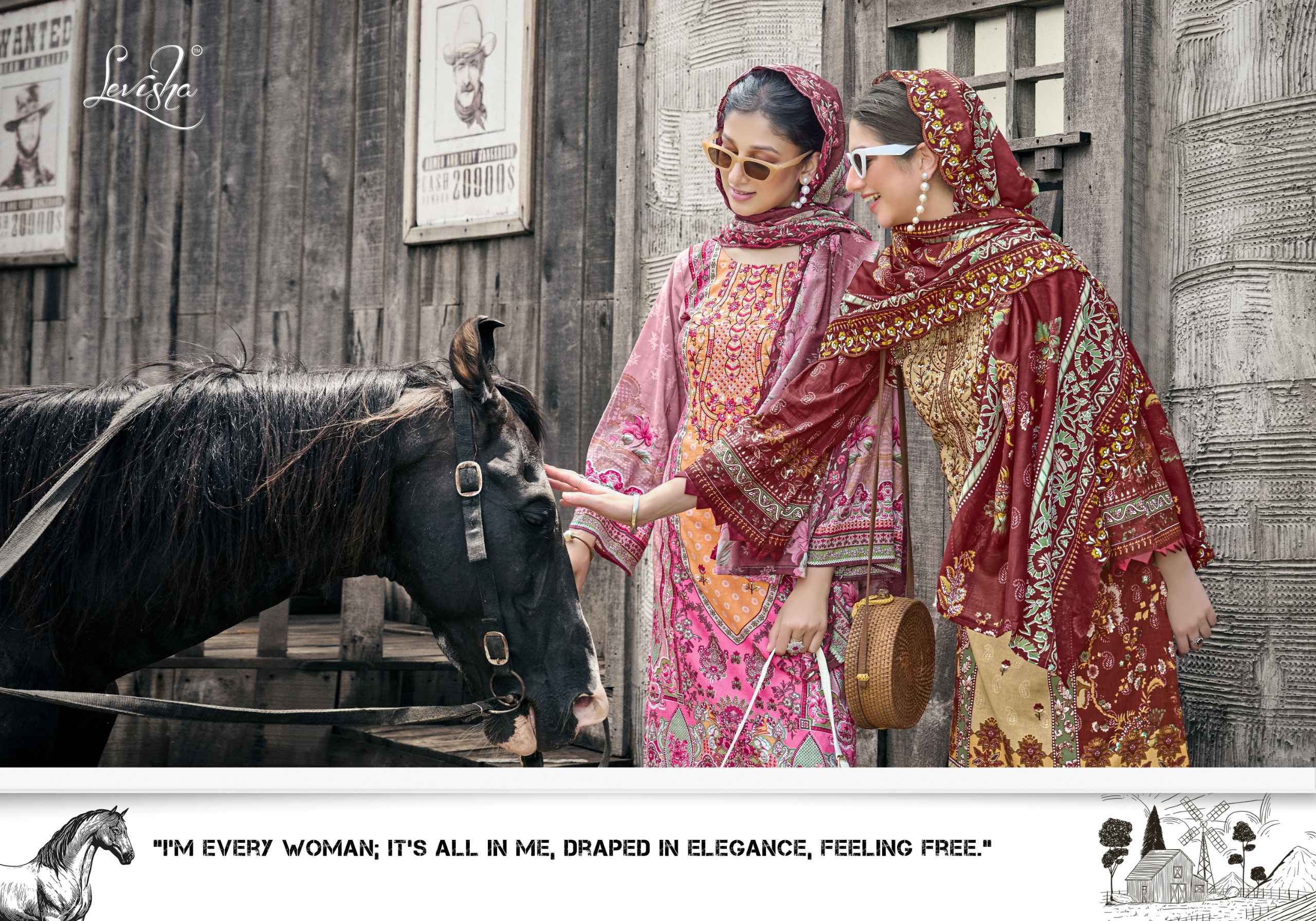 Levisha Nargis Nx Vol-3 Lawn Cotton Dress Material (6 pcs Catalogue)