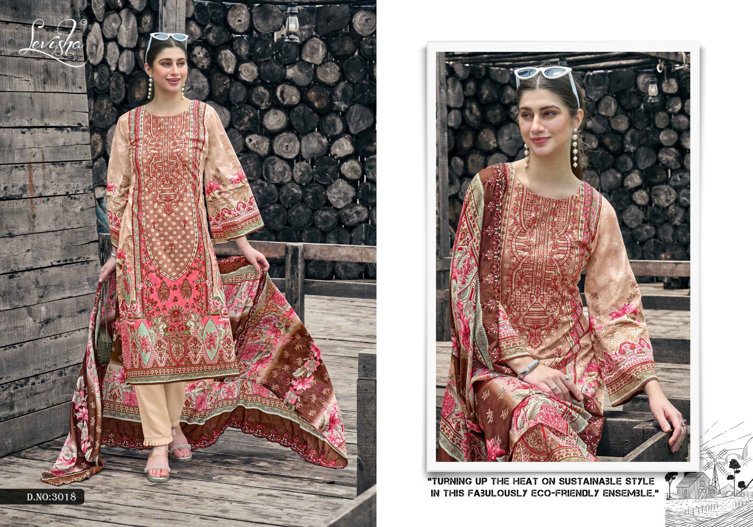 Levisha Nargis Nx Vol-3 Lawn Cotton Dress Material (6 pcs Catalogue)