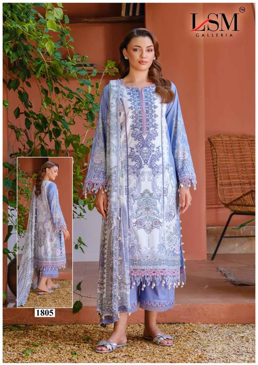 LSM Galleria Parian Dream Vol-18 Lawn Cotton Dress Material (6 pcs Catalogue)