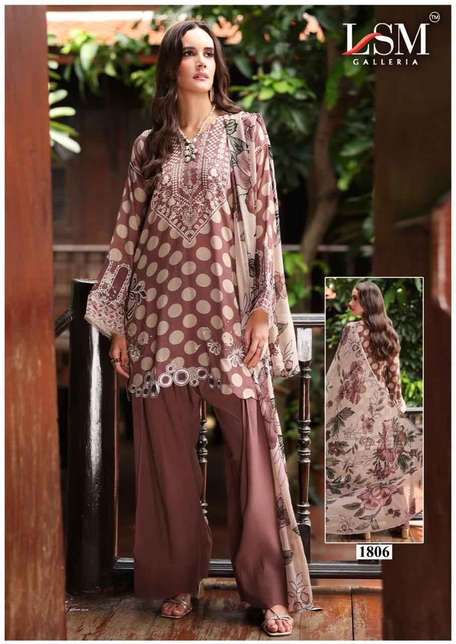 LSM Galleria Parian Dream Vol-18 Lawn Cotton Dress Material (6 pcs Catalogue)